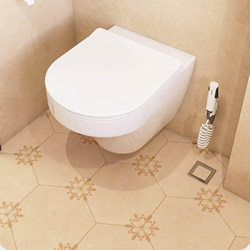 All-Ceramic Maillard Hexagonal Art Tiles for Bathroom, Kitchen, Balcony, Non-Slip Floor Tiles, Retro Style Tiles