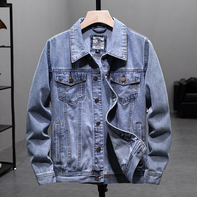 Men's denim jacket spring and autumn Korean style trendy tops trendy ...