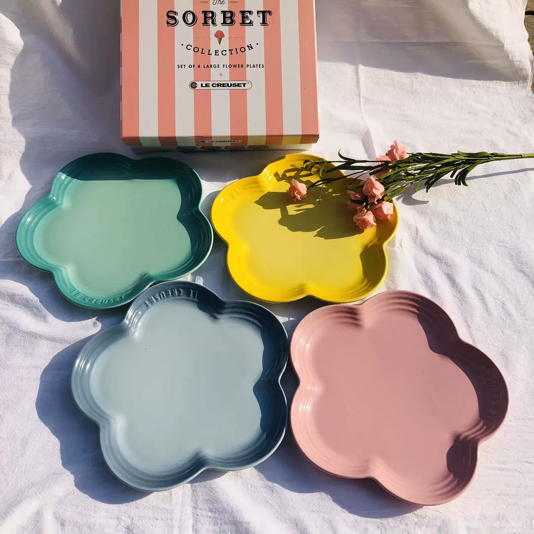 酷彩le Creuset花朵盘子花型盘花瓣盘菜盘四件套