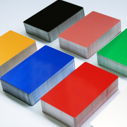 Laser Marking Metal Cards, Laser Engraving and Lettering, Special Color Aluminum Business Cards, Fiber Optic Machine Testing and Debugging Materials