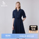 
Hazzys summer bubble yarn clean color V-neck short-sleeved dress simple trendy and casual women's style