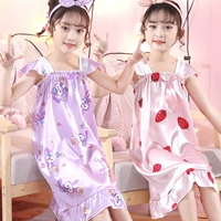 Летняя пижама, шелковая юбка, тонкий детский топ с чашечками для принцессы, подходит для подростков