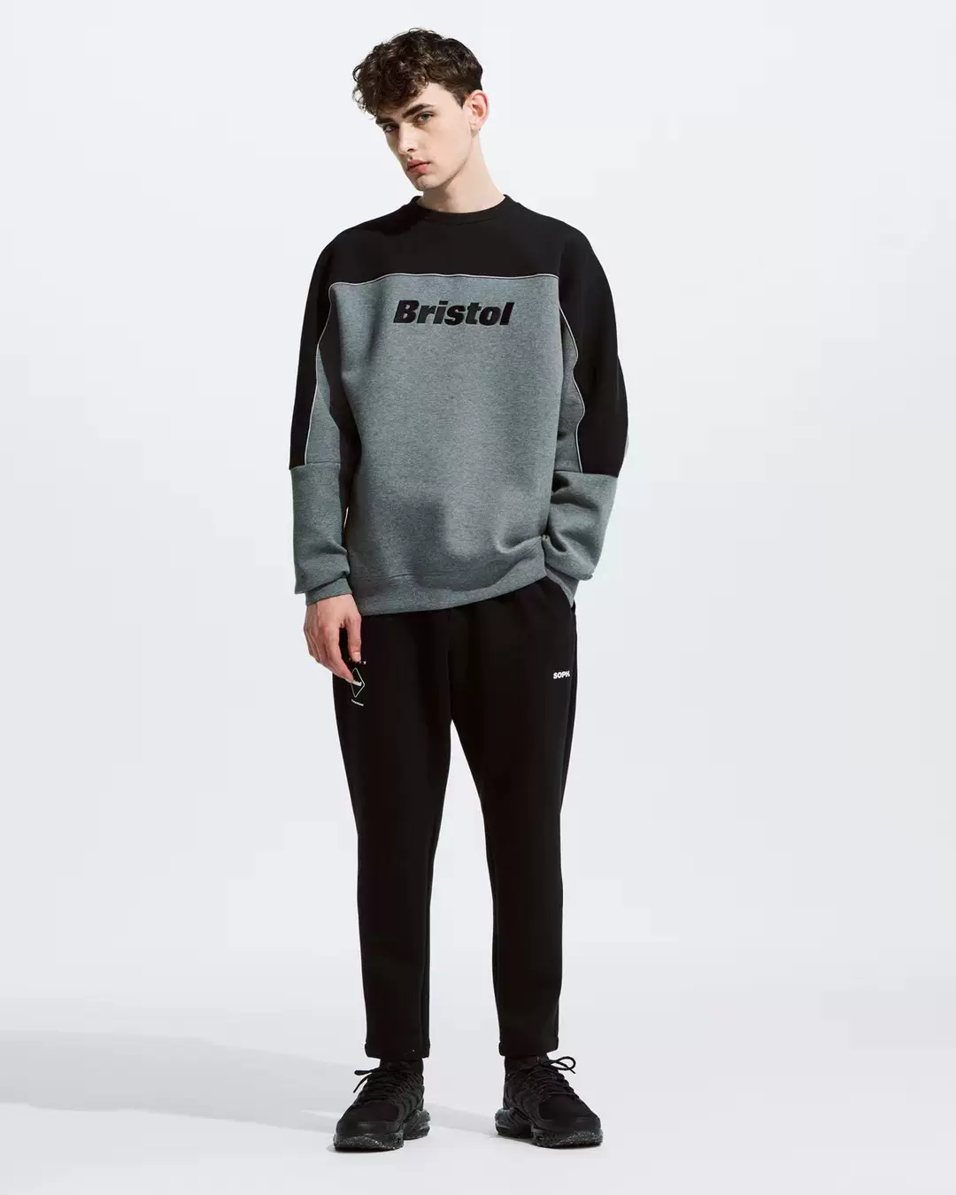 F.C.R.B TECH SWEAT OVERSIZED CREWNECK 拼色圆领卫衣23AW-Taobao