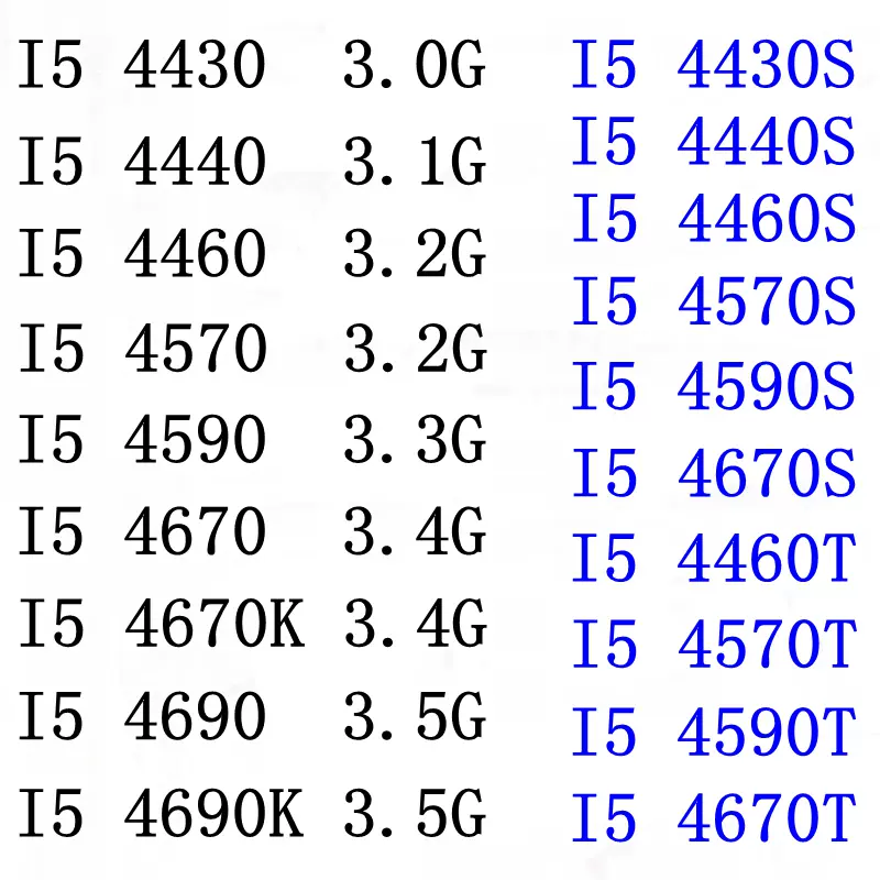 I5 4460 4430 4440 4570 4590 4670 4690 4670K 4590T 4690T CPU