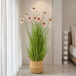 Simulated Sunflower Dried Flower Living Room Tv Cabinet Floor-Standing Furnishings Indoor Landscaping Clothing Store Potted Green Plants Fake Flowers