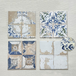 200X200 Nanyang French-Style Vintage Distressed Small Floral Tiles for Bathroom, Kitchen, and Balcony Wall and Floor Tiles
