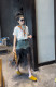 
2025 new fashion casual sports denim splicing irregular gauze skirt with personality versatile lady skirt making it look slim