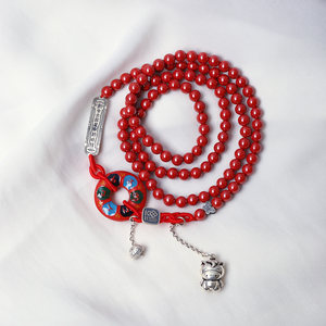
Original ore cinnabar high content imperial sand beads original bracelet necklace men and women's zodiac jewelry bracelet