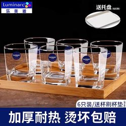 Lemeiya 6-Piece Set of Thickened Heat-Resistant Glass Cups for Home Use, Transparent Drinking Cups, Tea Cups, Milk and Juice Cup Set