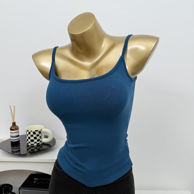 Basics~ Sexy U-neck with chest pads and secondary breasts suspender vests are easy to wear for women