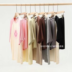 
Dongdaemun New Smiling Face Set Women's Home Summer Short Sleeve Shorts Comfortable Style Heart Korean Pajamas
