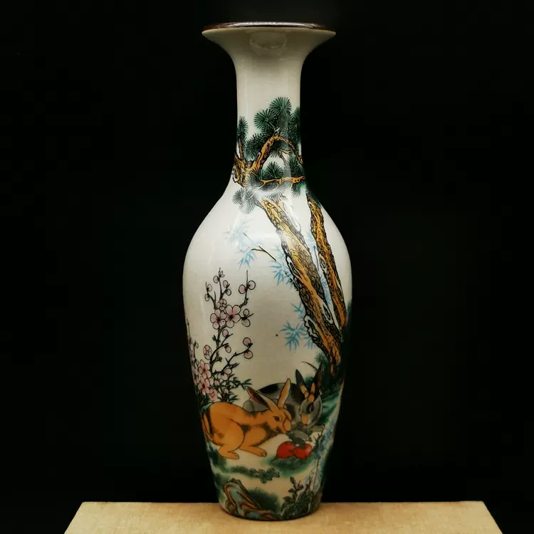 乾隆年制炉钧釉四方花瓶古玩古董收藏瓷器民间老物件老货旧货摆件-Taobao