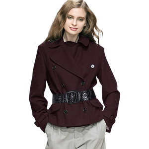 
Dirou Fashion Wool Jacket 2025 Autumn and Winter New Short Deep Wine Red Slim and Slim Temperament Versatile Top