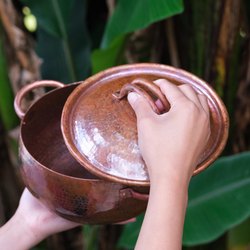 Pure copper pot outdoor cooking utensils hotpot purple copper