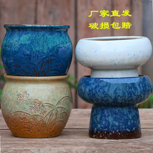 
Handmade stone pot succulent flower pot special price hot pot basin stone pot large diameter simple green plant ceramic pot clearance ceramic pot