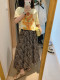 Retro atmosphere full! Brown Paisley skirt for women A-line mid-length umbrella skirt niche printed skirt