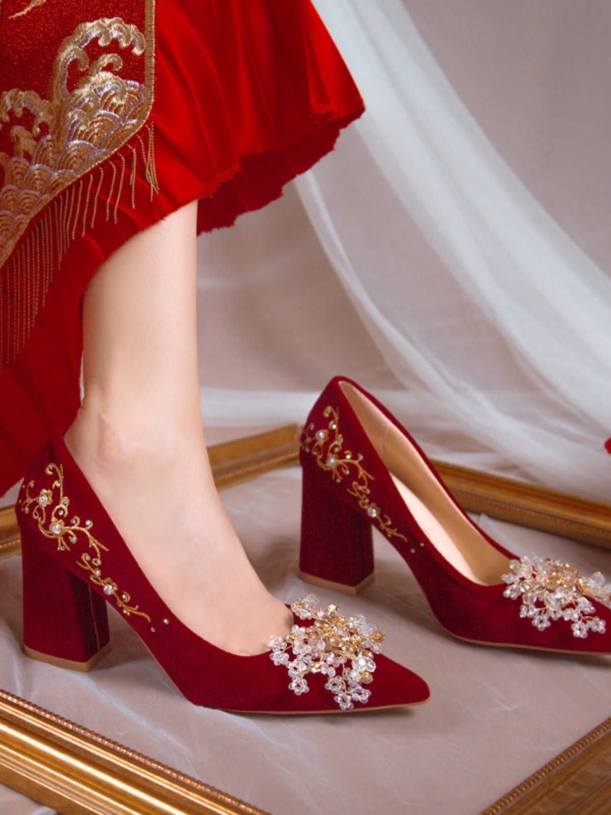 Mens Burgundy Dress Shoes Red Suede Wedding Heels Thick Heel Bridal Shoes Mens Burgundy Dress Shoes Red Suede Wedding Heels Thick Heel Bridal Shoes