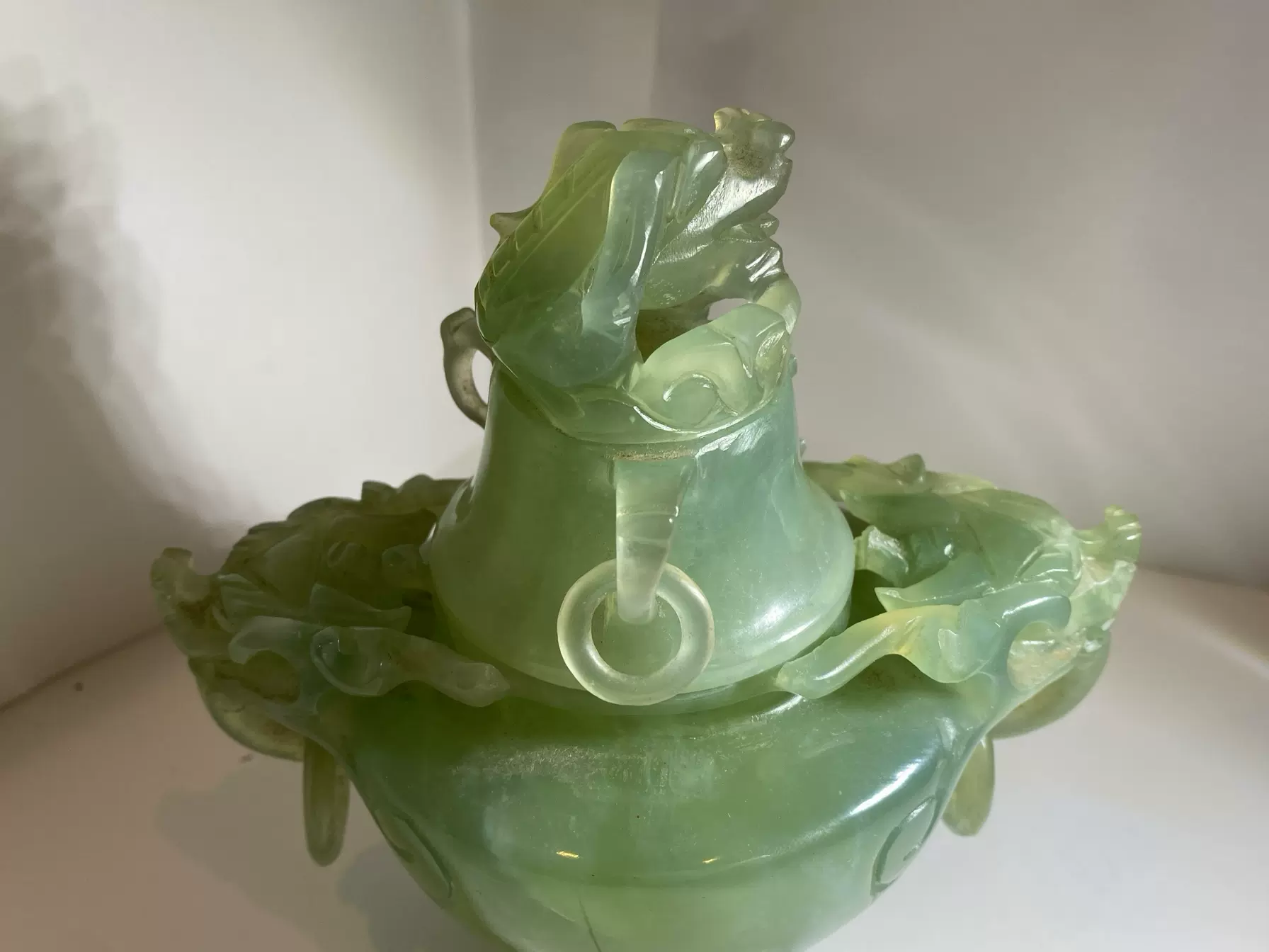 天然玉石龍頭香炉 高岡銅器 龍足雲龍蓋香炉 純金箔仕上 | 香炉 | 伝統工芸品・和風