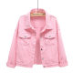 2021 spring style fashionable pink denim jacket for women fat mm slim top Korean style loose BF student casual jacket