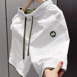 
Men's summer thin pants 2026 new shorts men's European style medium pants trendy breathable quick-drying beach pants trendy