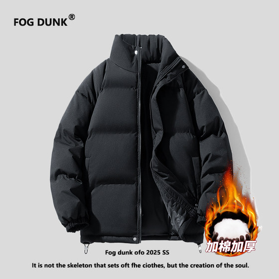 
FOG DUNK thickened stand collar cotton jackets for men and women, winter jackets, warm couple cotton jackets, American cotton jackets