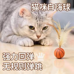 Pet Feather Teaser Ball, Elastic Ball for Self-Entertainment, Interactive Stress-Relief Gadget, Bite-Resistant Teething Ball, Cat Toy