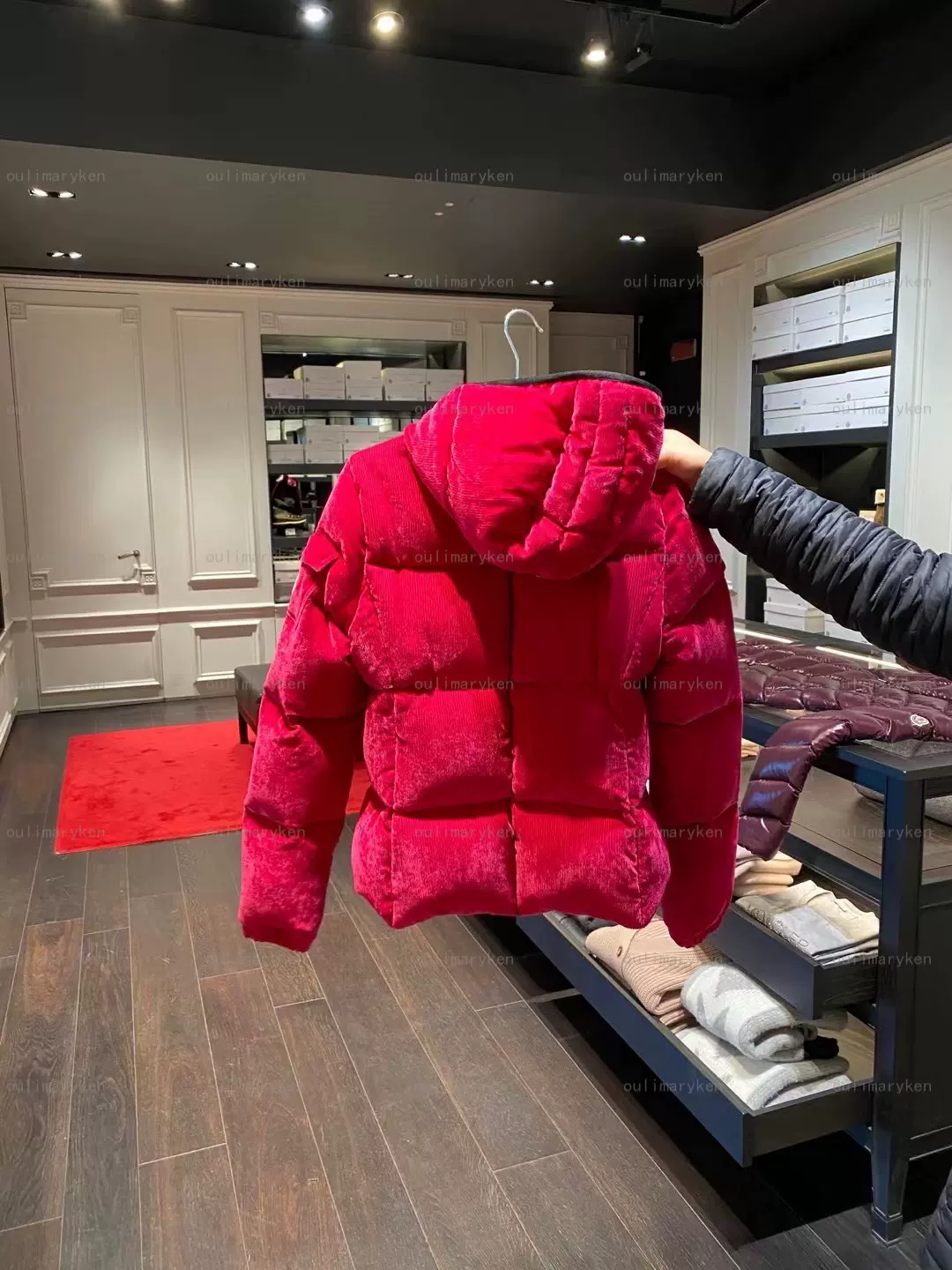 意大利奥莱 moncler 女士厚款修身羽绒服 fourmi 玫红 00 0码