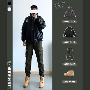 UMSSUSP winter PU leather jacket, baseball jacket, cotton jacket, street commuting thick coat, couple warm cotton jacket, men's