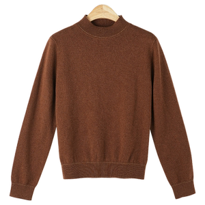 
Spring bamboo half turtleneck cashmere sweater new 100% cashmere versatile loose knitted sweater women's top