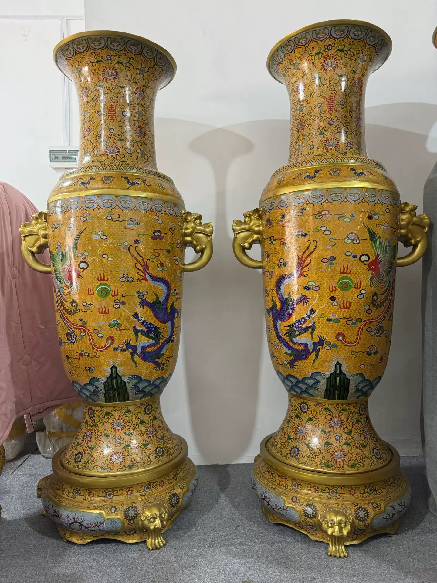 古益会』【乾隆年製品 景泰藍 香炉 重量419g】七宝焼 景泰藍 多色彩 銅