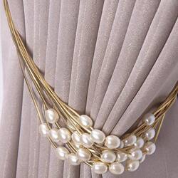 Curtain Tiebacks, a Pair of High-End Luxury Pearl Window Decoration Accessories, Buckle Ties, Drawstrings, Hanging Balls