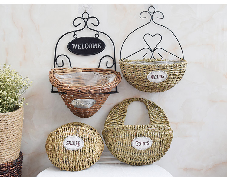 Cesto Appeso Bohémien In Paglia - Decorazione Parete Handmade, Rotondo, Per Casa O Hotel, Set Decorativo - Foto 8