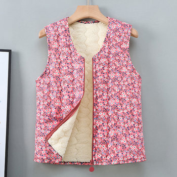 Autumn and winter clothing for middle-aged and elderly mothers with velvet and cotton vest