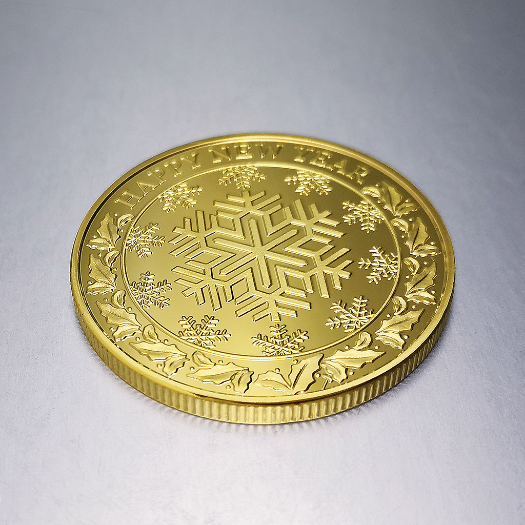 クリスマス前夜/日のコイン - ゴールド/シルバー記念品 - Slightly Sunny