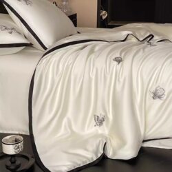 Spring and Summer High-End Lenzing Tencel Four-Piece Set, Ultra-Soft and Suitable for Sleeping Naked, 2026 New Model Bed Sheet and Duvet Cover Bedding Set