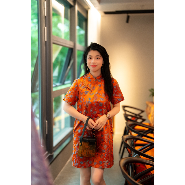 Red Short Sleeve Chinese Qipao / Cheongsam Shirt