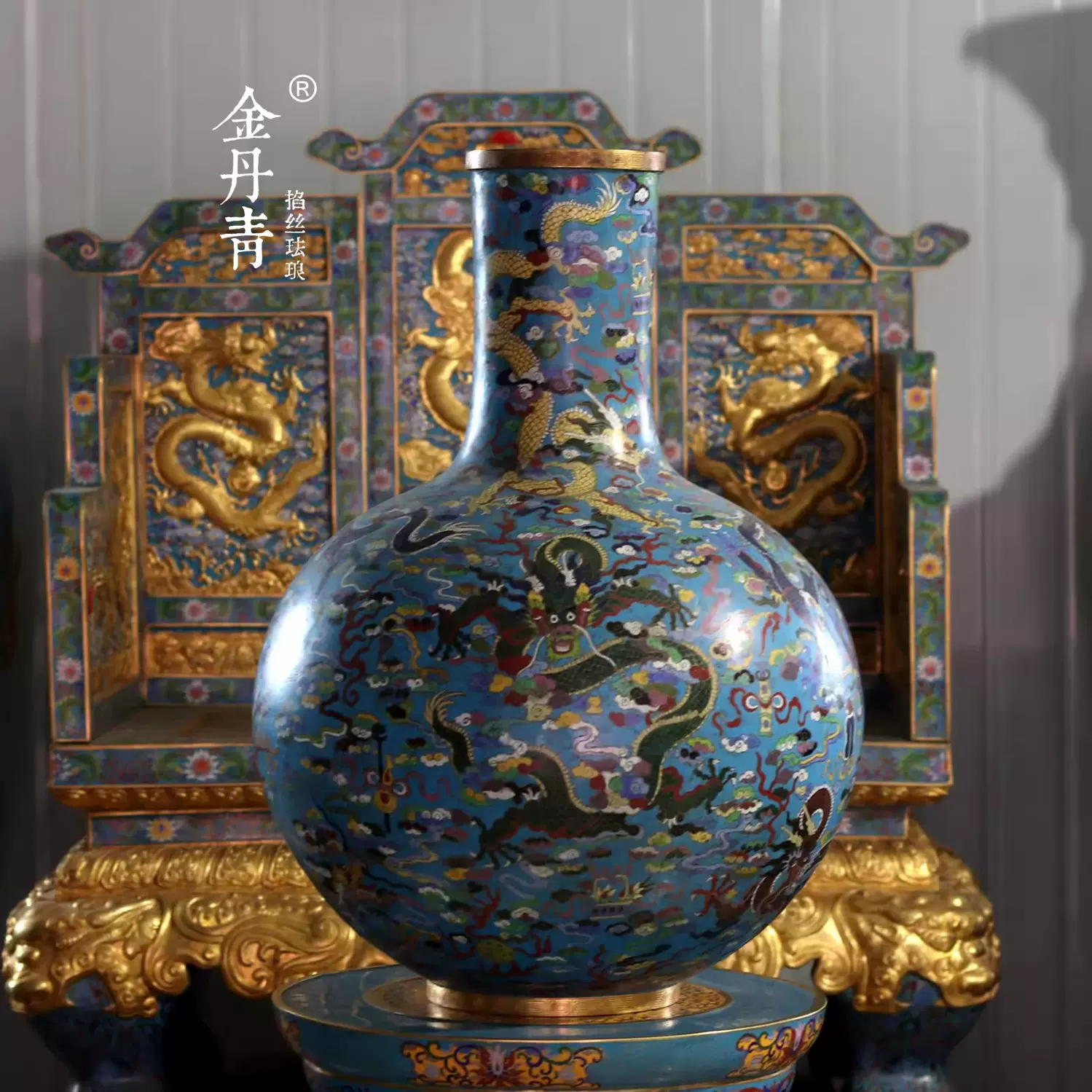 景泰藍 銅胎掐絲琺瑯彩牡丹紋香爐 香道具 骨董品 景泰藍掐絲琺瑯七寶燒牡丹花卉紋鍍金銅胎花瓶– 花囪FA CUNG 生活.藝術