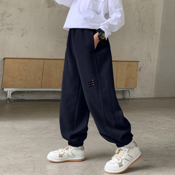
Children's Spring and Autumn Sports Pants 2026 Boys' Spring Casual Sweatpants for Medium and Large Children New Boys' Loose Western Style Pants