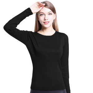 
Large size solid color autumn and winter round neck pullover thin sweater women's long-sleeved slim bottoming shirt elastic sweater inner wear
