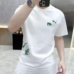 Light Luxury High-Quality Short-Sleeved T-Shirt for Men in Summer, High-End Versatile Slim-Fitting Top, Youth Casual Pure Cotton Half-Sleeved Shirt