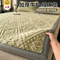 Class a Milk Velvet Mattress Winter Thickened Bed Cover Home Bedroom Soft Cushion Coral Fleece Blanket Bed Sheet Mattress Pad