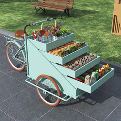 Three-Wheeled Donkey Cart for Street Vending, Promotional Stand, Food Truck, Mobile Snack Cart, Float Cart, Stall Cart, Fruit and Beverage Cart, Ice Powder Cart