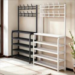 Shoe Rack for Home Entrance, Multi-Layer Entryway Clothes Rack, Integrated Multifunctional Simple Shoe Cabinet, Space-Saving Storage Shelf