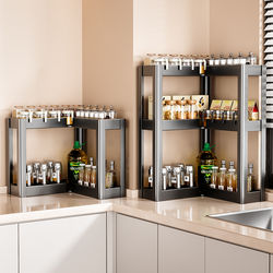 Kitchen Corner Multifunctional Spice Rack, New Countertop Corner Seasoning Storage Rack