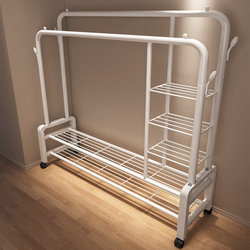 Simple Clothes Drying Rack, Floor-Standing Indoor Room Clothes Rack, Household Movable Clothes Drying Rack, Bedroom Clothes Storage Rack