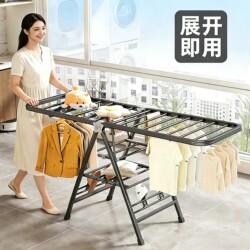 Floor-Standing Folding Clothes Drying Rack for Home Use in Bedroom and Balcony, Indoor Baby Clothes Drying Hanger, Quilt Drying Rack