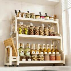 Kitchen Condiment Storage Rack, Multi-Layer Storage Rack, Multi-Functional Countertop Condiment Rack, New Oil, Salt, Sauce, Vinegar, and Cutting Board Rack