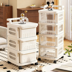 Snack Storage Rack, Drawer-Type Trolley, Multi-Layer Living Room Toy Storage Rack, Household Multi-Functional Sundries Storage Cabinet