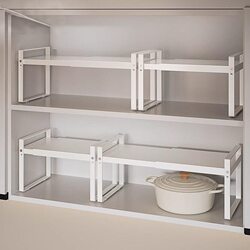 Retractable Kitchen Storage Rack, Layered Shelf in the Cabinet, Multi-Layer Pot Rack, Spice Bowl and Dish Countertop Storage Rack