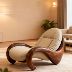 Song-Style Aesthetics, North American Black Walnut Wood, Modern Minimalist Leisure Lounge Chair, Single Sofa Chair, Designer Lazy Chair